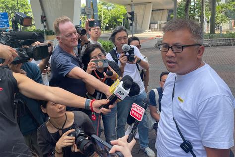 The chairman of Hong Kong’s leading journalist group found guilty of obstructing a police officer